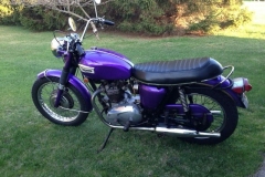 My 1970 Triumph, now owned by my friend, Paul Depascale.  Purchased new in 1970 while I was in the Army.  Originally green, but repainted in 1971 after a complete rebuild by Steve Szerdy.  Sold to Paul around 1974.
